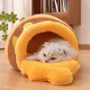 Mats Honey Pot Cat Bed Winter Kitten House Dog Kennel Warm Soft Sleep Bed Cozy Cave Removable Cushion Washable Pussy Snooze Pet House