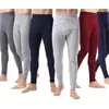 Mężczyźni spodnie bielizny Slim Solid Kolor Legginsy utrzymują ciepło cienkie spodnie azjatyckie rozmiar 240220