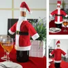 Christmas Decorations 15pcs Gift Decoration Wine Bottle Cover Bags Santa Claus Dinner Table Clothes With Hats