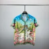 2024 Designermode Hawaii-Buchstaben verwobenes Strandhemd für Herren Designer-Seiden-Bowlinghemd Lässige Herren-Sommer-Kurzarmgröße M-3XL #011