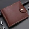 Wallets Casual Simple Coin Purse Money Pocket Card Bag Men Korean Style PU Clutch Snap Button