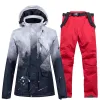 Giacche Uomo Donna Tute da sci Set di tute da sci invernali Abbigliamento da snowboard Giacca da sci antivento impermeabile e cinturino Pantalone da neve Taglia XXXL