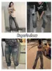 Kvinnors jeans streetwear lös mamma koreansk stil baggy pojkvän för kvinnor hög midja denim byxor breda benbyxor
