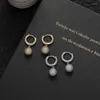 Brincos pendurados minimalista geométrico pave zircônia cúbica pequena bola para homens mulheres moda festa joias presentes