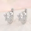 Hoopörhängen 925 Sterling Silver Vintage Star Zircon Handgjorda festtillbehör smycken gåva