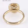 Pierścienie rocznica biżuterii halo 14k żółte złoto pierścionek zaręczynowy def poduszka kroja biżuteria moissanite damskie złotą pierścień 240229