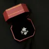 Pierścienie luksusowe pierścionki Top S925 Srebrny meteor Shinning Star Full Crystal Charm Otwarty Pierścień dla kobiet biżuteria ślubna 240229