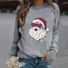 Dames Hoodies 2024 T-shirt met lange mouwen O-kraag Kerstman Print Kerstsweatshirt Herfst Winter Kaploze trui Y2K Dames Clothimg