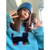 HOUZHOU Vintage Kawaii Sweatshirt Vrouwen Oversized Koreaanse Mode Winter Esthetische Leuke O Hals Trui Harajuku Casual