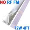 4 풋 LED 상점 조명 차고 72W 6500K 72000LM 화이트 라이트, T8 4ft LED 튜브 조명 창고 워크숍 지하실, 링크 가능한 LED Shoplights Crestech