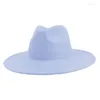 Bérets homme mode Fedora chapeau pour femmes polyvalent Panama 10 cm bord haut daim velours Jazz dame Gentleman à large bord