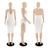 Casual Dresses 10pcs For Women 2024 Summer Sexy Halter V-neck Backless Split Vestidos Night Club Wear Y2k Clothes Wholesale M11118