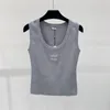 Sports Yoga Tees Knitted Vest Womens Crop Tank Top Fashion Casual Breathable Knits T Shirts Clothes