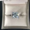 Ringar Real Silver Jewelry 12mm Lab Moissanite Wedding Engagement Rings for Women Valentines Ring Gifts 240229