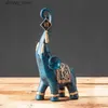 Annan heminredning 2st Lucky Elephant Harts Craft Nordic Style Staty Animal Sculpture Decoration Desktop Decoration Q240229