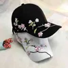 Ball Caps Women Flower Embroidery Baseball Fashion Plum Spring Summer Outdoor Long Brim Sun Hats Cotton Adjustable Sports Female Cap