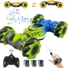 Carros mais novos 4wd rc dublê carro 2.4g rádio controle remoto carros rc relógio gesto sensor rotação presentes eletrônicos crianças brinquedos meninos