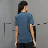 T-Shirts Women Dry Quick Short Sleeve Causal Sport Jerseys Fitness Trainer Running Tshirts Badminton Breathable Mesh Exercises Yoga Tee