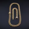 13mm Miami chaîne à maillons cubains or argent collier Bracelet ensemble glacé strass Bling Hip hop pour hommes bijoux 262s