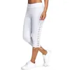 Damesleggings met veters, capri, grote maten, casual, hoge taille, damesbandage, halfhoge kuitbroek, broek effen zwart