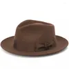 Bérets Big Head Hommes Vintage Style Laine Fedora Chapeau Noir Marron Gris Café Bleu Couleur 6cm Bord Robe De Soirée Classique Feutre