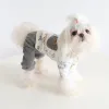 Macacão pet quatro patas roupas outono inverno médio pequeno cão quente moletom bonito padrão doce macacão gatinho filhote de cachorro pijama poodle