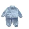 Ensembles de vêtements 2 3 4 6 ans garçons et filles en peluche épaissie costume d'hiver vêtements pour enfants mode décontractée maison enfants tenue deux pièces