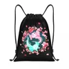 Shopping Bags Smiling Leucistic Axolotl Drawstring Women Men Portable Sports Gym Sackpack Salamander Animal Backpacks