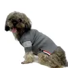 Suéteres de qualidade premium para cães, suéter cinza, casaco de marca de luxo, gatos, moda legal, grosso, confortável, outono inverno, roupas para animais de estimação