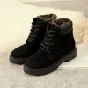 Stiefel Women Boots Winter schwarze Botas für Mädchen Knöchel Schnürung dicke Plüsch warme Sonw Stiefel Freizeitschuhe Zapatos de mujer neu