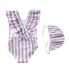 Maillots de bain Maillot de bain enfants manches volantes belle maillot de bain filles à pois bébé Bikini maillot de bain une pièce plage enfants maillot de bain