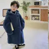 Manteau en duvet d'hiver pour enfants, parka longue en laine d'agneau pour filles et garçons, manteaux en fausse fourrure, pardessus chaud et épais pour bébé