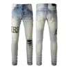 Jeans pour hommes Homme Designer Jean Purple Marque Skinny Slim Fit Trou Ripped Biker Pantalon Pantalon Stack Hommes Femmes Tendance