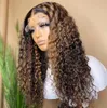 Silk Top Full Lace Wig Curly Blonde Highlight 13x6 Transparent Human Hair With Baby 360 Frontal Remy Wigs99382068547411