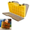 Boxes PP Material Portable Double Sided 44 Compartments Yellow Plastic Fishing Tackle Storage Box Large Translucent Hard Case