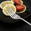 Garfos 12 peças contendo talheres de grau conjunto de talheres de metal garfo portátil sobremesa salada frutas macarrão