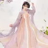 Stage Wear Cinese antico Hanfu Donne Fata Costume Cosplay Abito da ballo Vestito da festa Verde Rosa Set per taglie forti XL