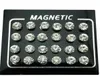 Stud Regelin 12 Pairlot 4567mm round Crystal Rhinestone Magnet Earring Puck Women Mens Magnetic Fake Eor Plug Jewelry4315492