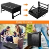 Barbecue portatif pliant gril à charbon de bois en acier inoxydable petits mini kits d'outils de barbecue pour la cuisine en plein air camping pique-niques plage 240223