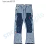 Men's Jeans 2023 Mens Designers Flared Hip Hop Spliced Distressed Ripped Slim Fit Denim Trousers Mans Streetwear Washed Pants Size S-XL 240229