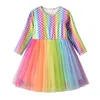 Abiti da ragazza VIKITA Bambini per ragazze Abiti colorati Autunno Primavera Bambini Costume Moda Abito da festa Abiti da principessa casual