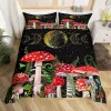 sets Mushroom Duvet Cover Set Burgundy Plant Fallen Leaves Bedding Set 2/3pcs for Kids Snail Print King Size Soft Comforter Cover