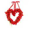 Flores Decorativas Corona De Tulipán Rojo Creativo Aspecto Realista Guirnalda De Corazón De Amor Color Vibrante Fácil De Instalar Colgando Del Día De San Valentín