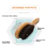 Pentes Truelove Pet Dupla Face Escova Pente Aço Inoxidável Agulha Cerdas Escova de Cabelo Grooming Competição Férias Cat Dog TLK23131