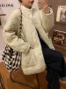 Shirts Short Parkas Women Winter Loose Warm Solid Argyle Quilting Korean Ulzzang Trendy Allmatch Safari Coats Oversized Padded Coat