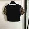 Women's Blouses Shirts Summer Designer Clothes Women Letter Shirt leopard-print short sleeve patchwork monogram short T-shirt white Black Large size S-XL 240229