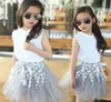 Set di abbigliamento per ragazze Magliette estive in pizzo Gonna tutu floreale 2 pezzi Abiti Vestiti Moda Principessa Abiti per bambini 2108045765435