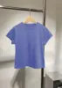 Solido T-shirt estiva per abbigliamento donna Lettera Stampa O-Collo T-shirt a maniche corte Femme Allentato Casual Crop Top T-shirt in cotone 100%