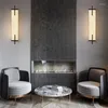 Wall Lamp Golden Brass Marble Led 60CM Neo-chinese Black Bedside Sconce Living Room Sofa TV Aisle Corridor Background Light