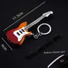 Creative Guitar Model Refillable Gas Unfilled Lighter With Key Chain For Christmas Gift
